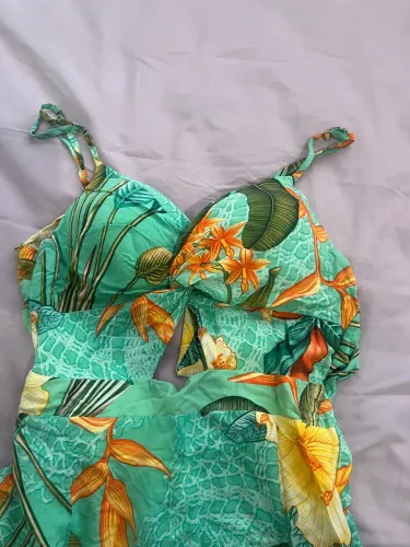 Vestido verde estampado 