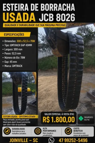 Esteira para mini escavadeira