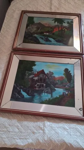 Quadros de paisagem, antigo. 250 reais os dois.