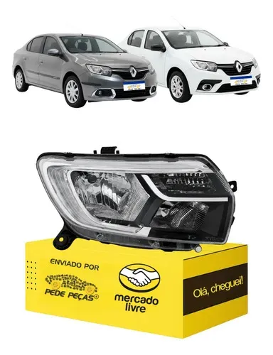 Farol Sandero Logan 2020 21 22 23 24 2025 C/led C/avaria Ld Direito/passageiro