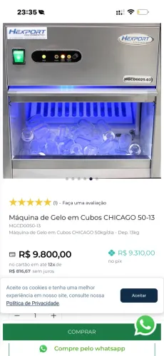 Máquina de gelo cubos Chicago 50-13