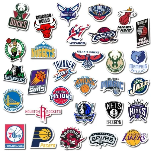 Adesivos de times de basquete nba com 32 peças