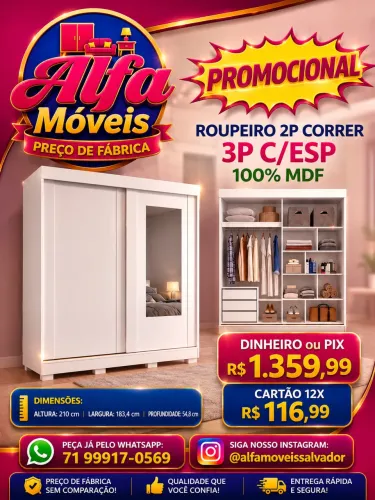 Guarda-roupa casal duas portas 
