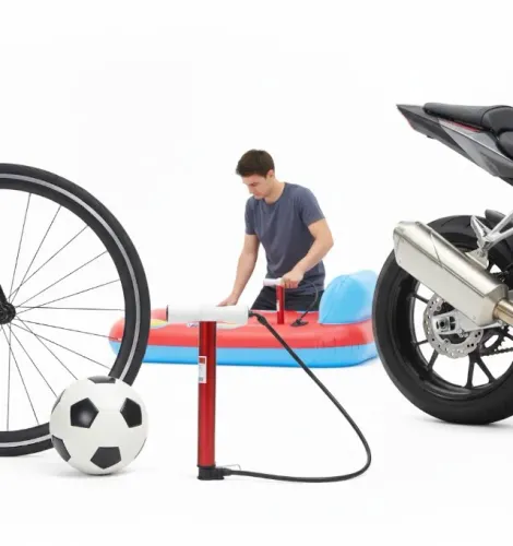 bomba manual 35cm encher pneu bicicleta moto bolas inflaveis vermelho try-9480