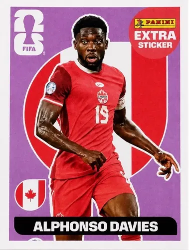 Figurinha Extra Legend Alphonso Davies Lilás Copa do Mundo 2026 Panini