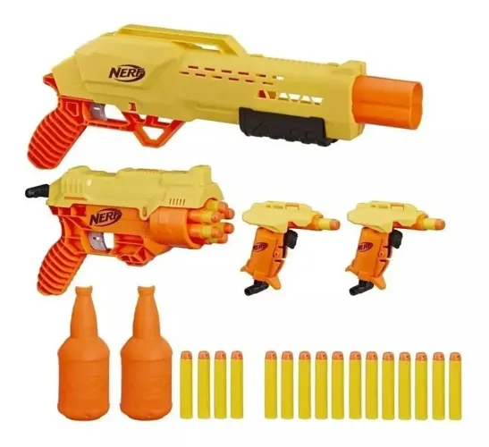 Kit Brinquedo Lançador de Dardos Nerf Alpha Strike kit missão secreta + Alvo e Dardos