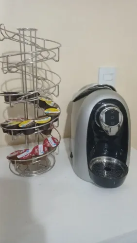 Cafeteira 3 coracoes e porta capsulas giratoria em inox