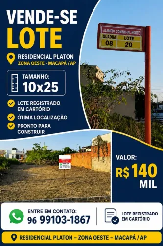 LOTE NO RESIDENCIAL PLATON. 140 MIL