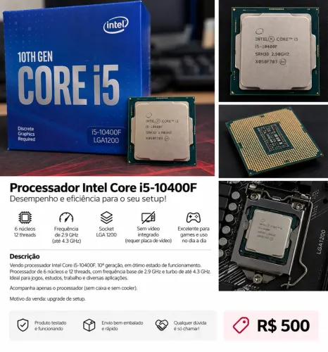 Processador Intel I5 de 10th
