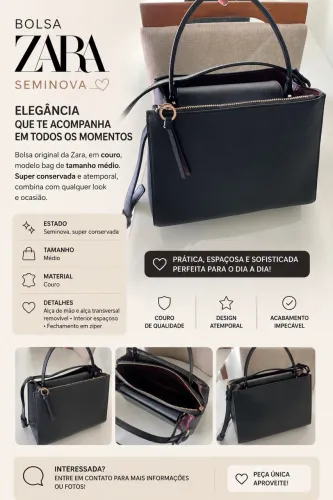 Bolsa de couro Zara
