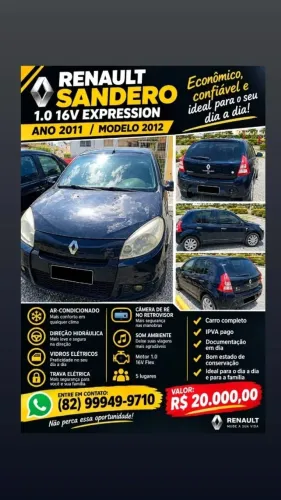 Renault Sandero Expression Hi-flex 1.0 16V 5P 2012