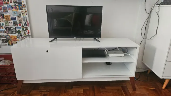 Rack mdf branco madeira madeira 