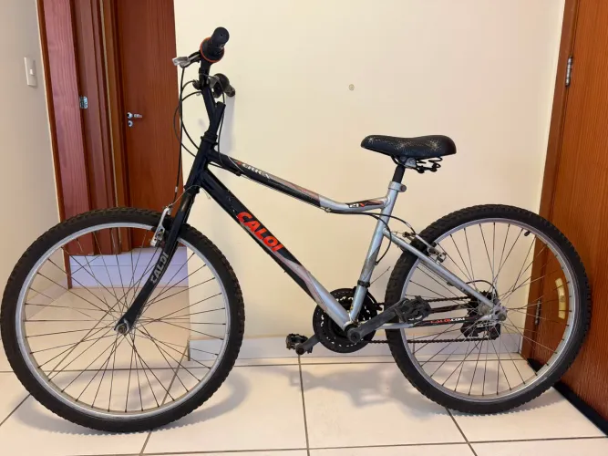 Bicicleta Aro 26 Caloi Terra Prata/Preto, 21 Marchas, Quadro em Aço Carbono