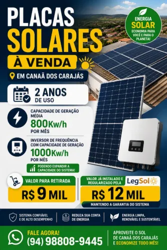 Kit de energia solar em ótimas condições