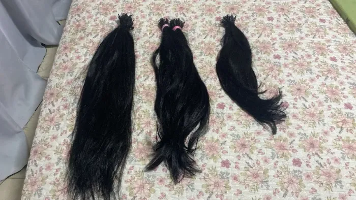 Kit mega hair-cabelo humano(mechas 40cm,50cm e 60 cm)aproximadamente.