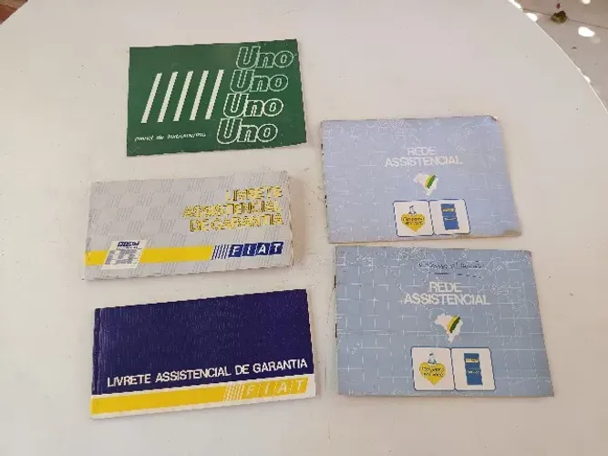 Kit Manuais Originais Fiat Uno Antigo (Anos 80 / 90) - Completo com Livrete de Garantia e 