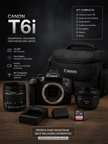 CÂMERA FOTOGRÁFICA CANON T6I