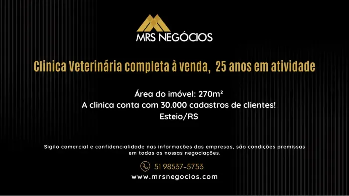 Clinica Veterinária completa à venda, 25 anos em atividade - Esteio/RS