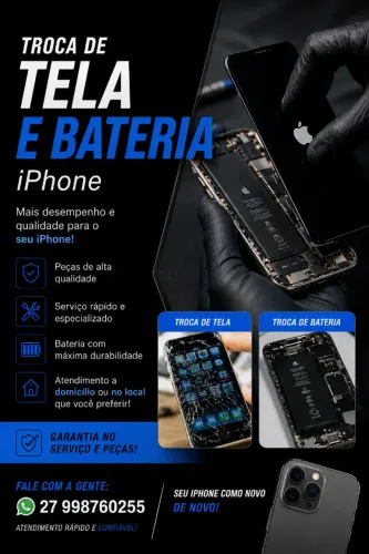 Troca de Tela e Bateria de iPhone | Atendimento a Domicílio ou local desejado