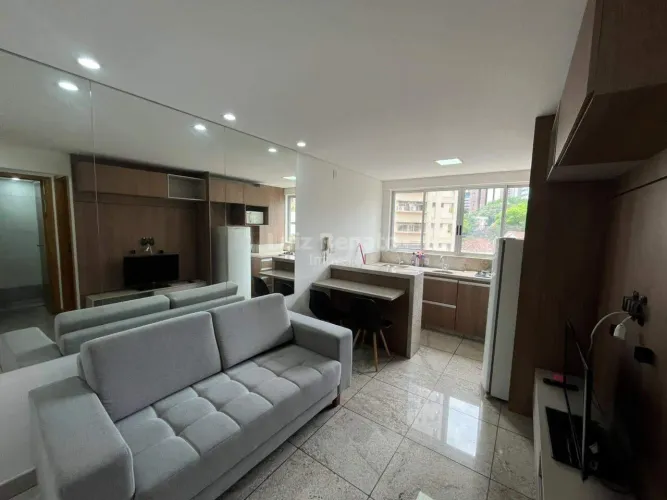 Apartamento mobiliado para locação, 1 quarto, 40m² de área na Savassi