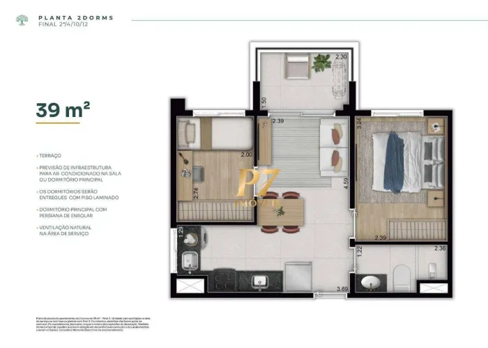 Apartamento com 2 dormitórios à venda, 39 m² por R$ 405.000,00 - Bom Retiro - São Paulo/SP