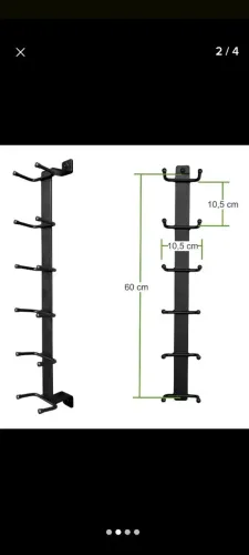 Suporte de parede para pesos halter de academia
