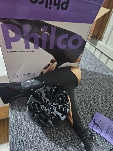 Secador de Cabelo Philco Íons Tourmaline Preto 2200W 2 Velocidades PSC2450