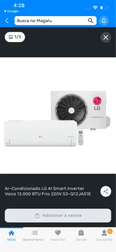 ? VENDO + INSTALO: Ar-Condicionado LG AI Smart Inverter Voice 12.000 BTUs (Frio - 220V)