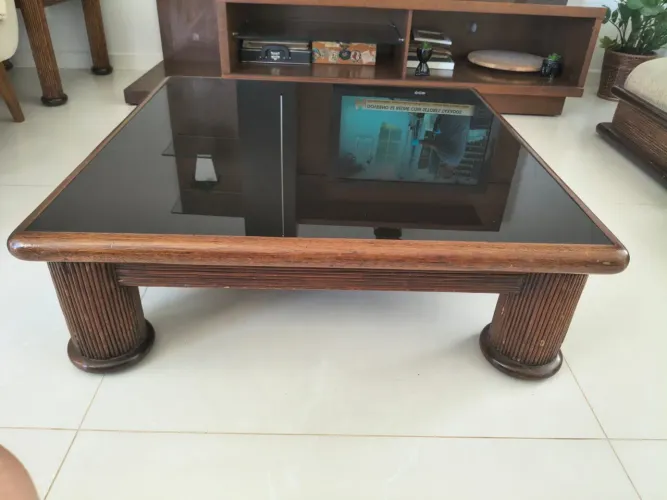 Mesa de centro de rattan