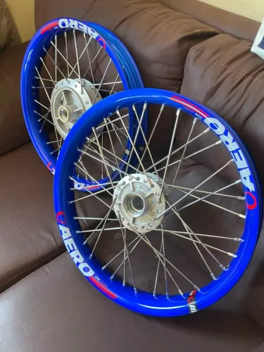 Par de roda aro alumin viper aero azul tital/ fan 150 disco