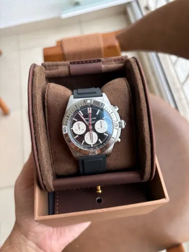 Relógio Breitling Masculino Analógico Silicone Preto