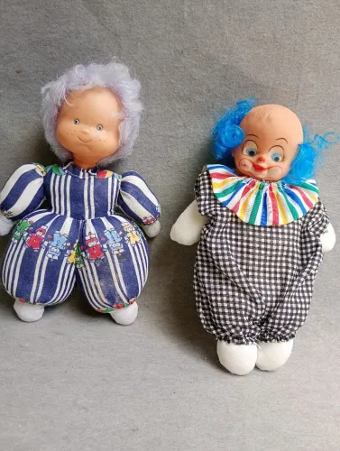 Boneca e Palhaço Vintage