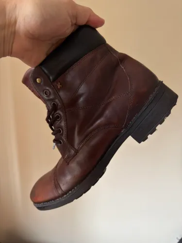 Bota Couro marrom Fascar 42 usada 1x zera