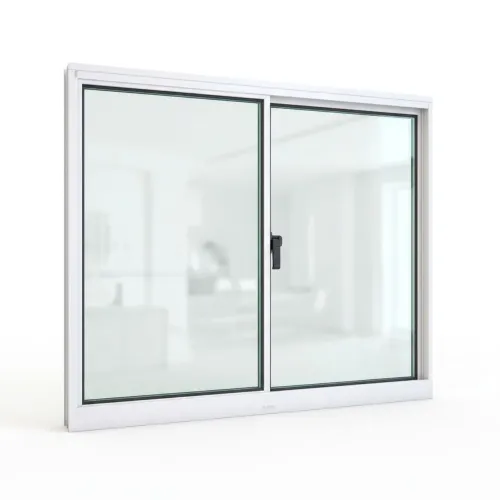 Janela alumínio branco vidro liso 100x100