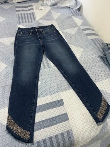Calça Jeans U.S. Polo Assn. Skinny Azul Escura com Bordado na Barra
