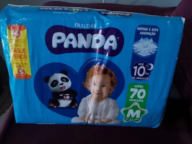 Vendesse fralda panda, tamanho M 70 fraldas