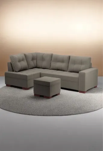 Sofá  + Puffe top de linha em suede 