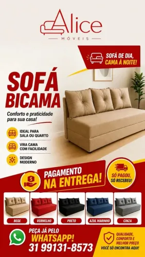 PROMOÇÃO SOFÁ BICAMA! COM ENCOSTO