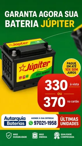 Bateria Júpiter Ecopower 60A - Nova - R$330,00