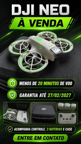 Drone DJI NEO + Controle + 3 baterias + case