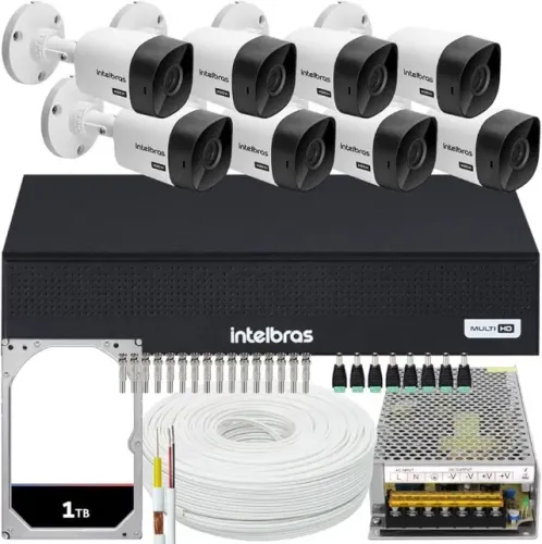 Kit cftv com 8 câmeras intelbras