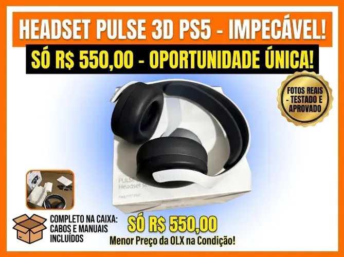 Headset Sony Pulse 3d PS5 - Excelente estado