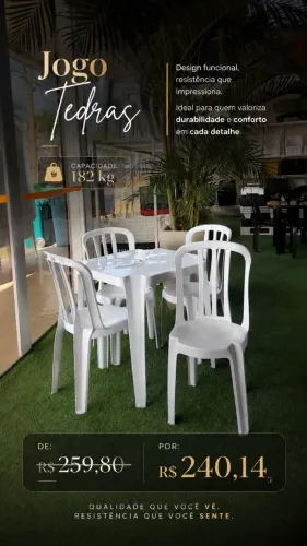 Jogo de Mesa Plástico Tedras