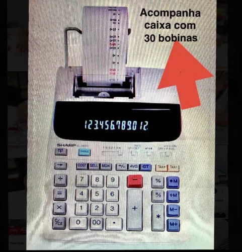 Calculadora de IMPRESSÃO Sharp EL-1801v, de duas cores/Acompanha CX com 30 bobinas 