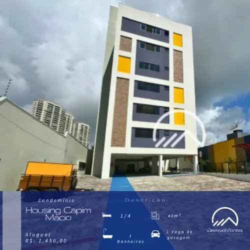 APARTAMENTO STUDIO PARA LOCAÇÃO NO HOUSING CAPIM MACIO 30M²