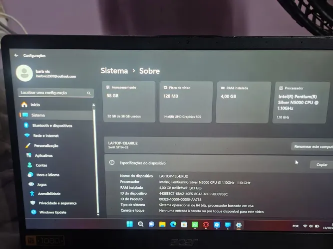 Notebook Acer Swift 1