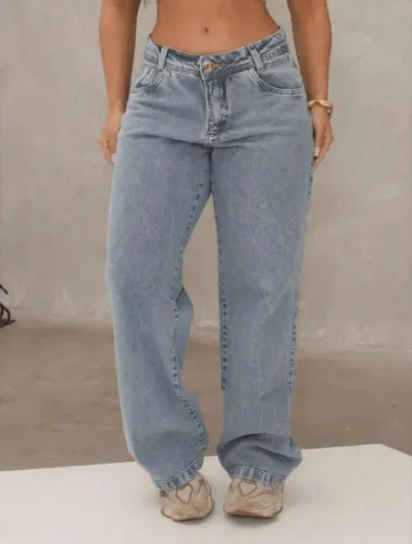 Calça jeans wid leg clara feminina M 