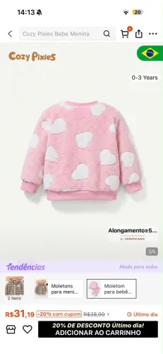 Blusinha bebê 0/03 meses
