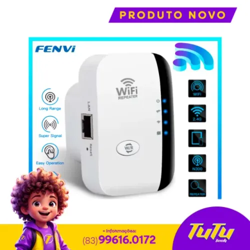 Repetidor Extensor de Rede Wi-fi Fenvi 300Mbps 2.4Ghz - Lacrado