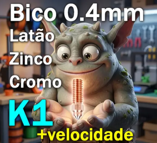Bico 0.4mm Latão+Cromo+Zircônio para K1/Ender*
